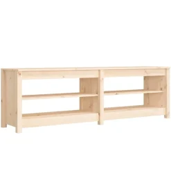vidaXL Zapatero de madera maciza de pino 160x36,5x50 cm Natural