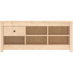 vidaXL Zapatero de madera maciza de pino 110x38x45,5 cm Natural Sale