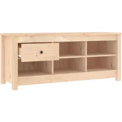 vidaXL Zapatero de madera maciza de pino 110x38x45,5 cm Natural Sale