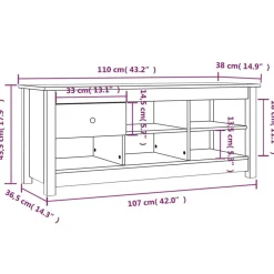 vidaXL Zapatero de madera maciza de pino 110x38x45,5 cm Natural Sale
