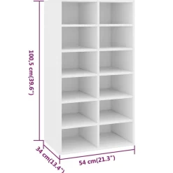 vidaXL Productos Del Hogar-Zapatero de madera contrachapada 54x34x100,5 cm