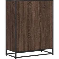 vidaXL Zapatero de madera y metal marrón roble 75x38x97,5 cm Marr&oacute;n roble Outlet