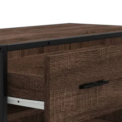 vidaXL Zapatero de madera y metal marrón roble 75x38x97,5 cm Marr&oacute;n roble Outlet