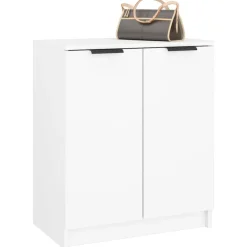 vidaXL Zapatero de madera contrachapada 59x35x70 cm Blanco New