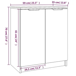 vidaXL Zapatero de madera contrachapada 59x35x70 cm Blanco New