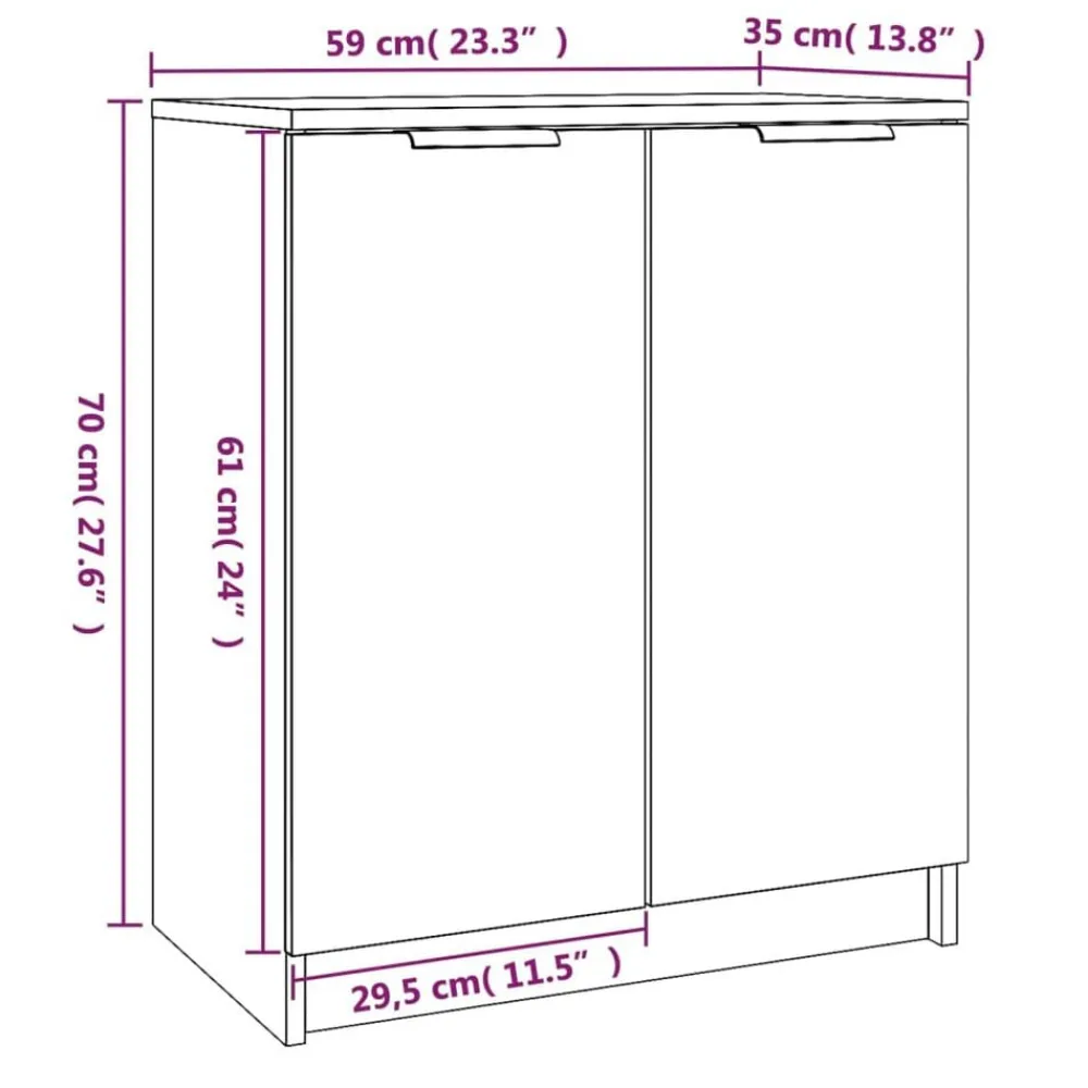 vidaXL Zapatero de madera contrachapada 59x35x70 cm Blanco New