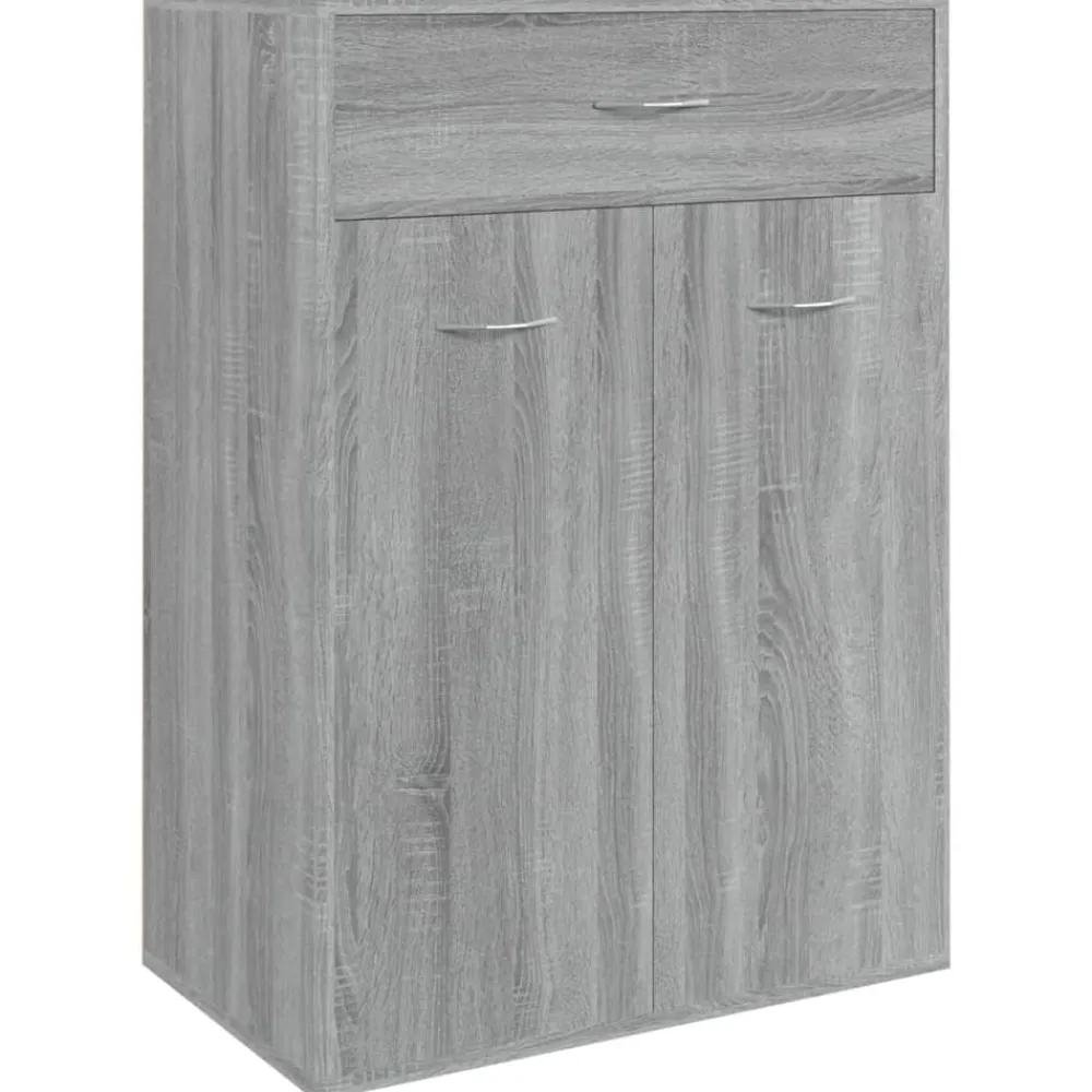 vidaXL Zapatero de madera contrachapada 60x35x84 cm Gris sonoma Outlet