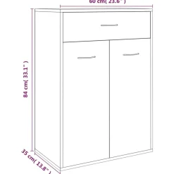 vidaXL Zapatero de madera contrachapada 60x35x84 cm Gris sonoma Outlet