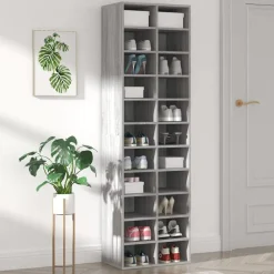 vidaXL Zapatero de madera contrachapada 54x34x183 cm Gris sonoma Best