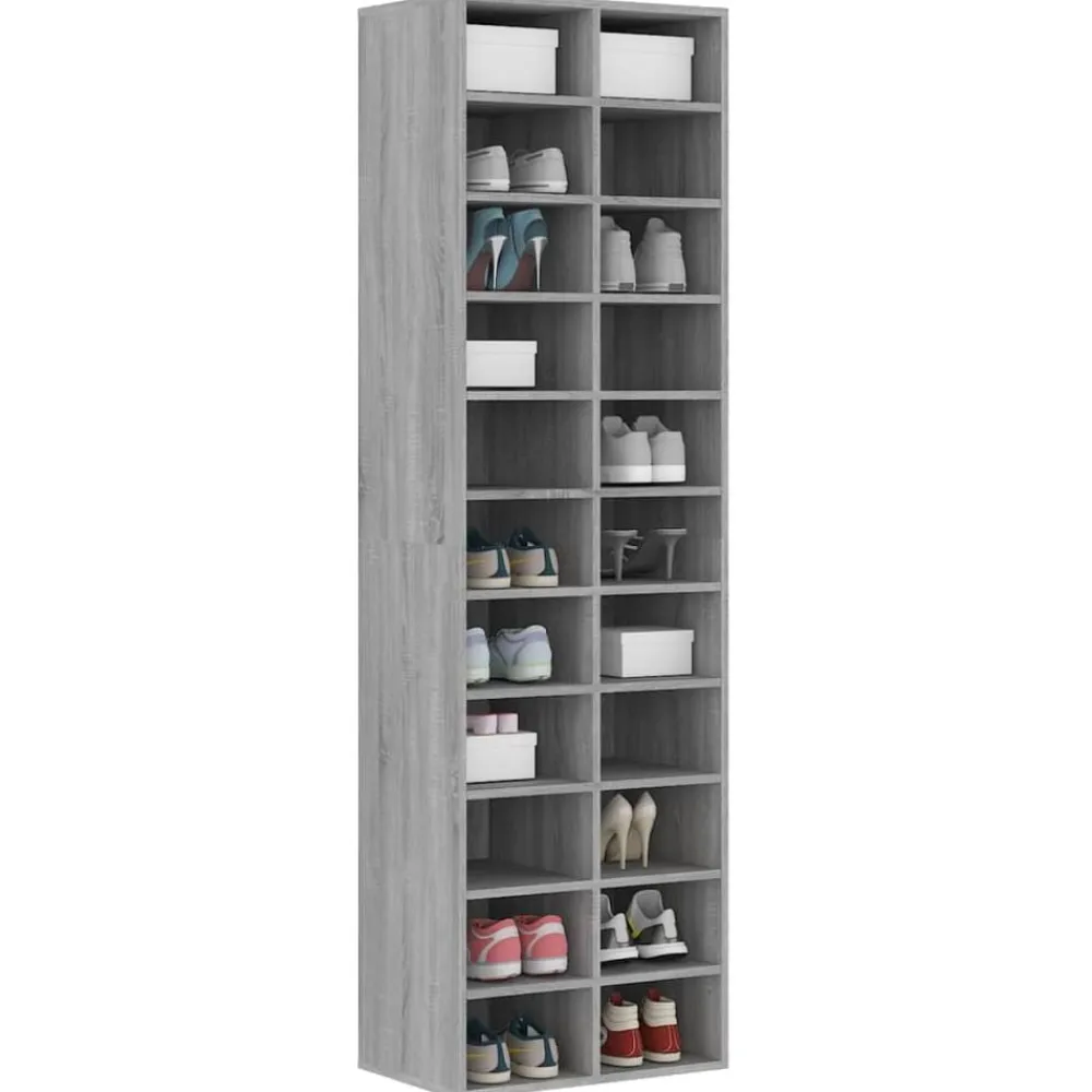 vidaXL Zapatero de madera contrachapada 54x34x183 cm Gris sonoma Best
