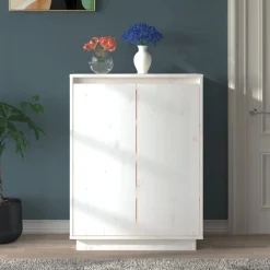 vidaXL Productos Del Hogar-Zapatero de madera maciza de pino 60x35x80 cm