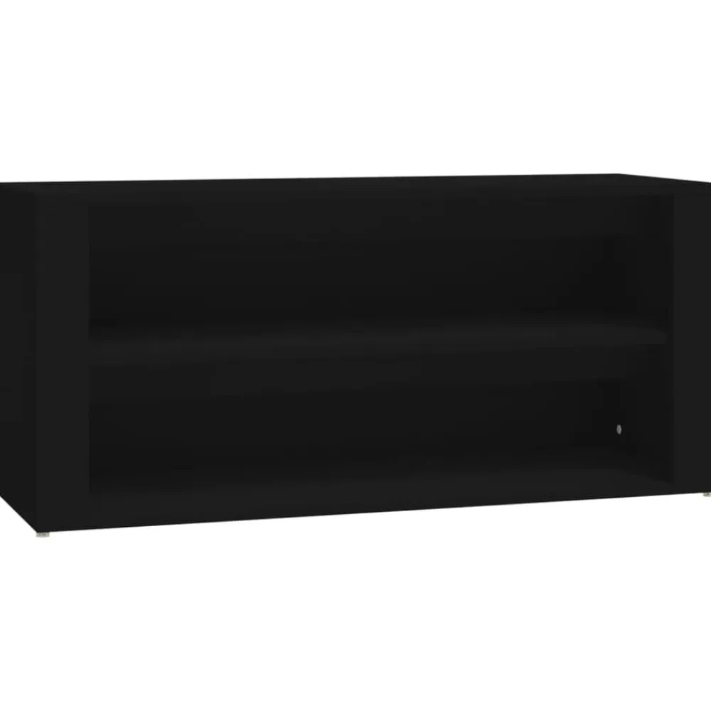 vidaXL Zapatero de madera contrachapada 100x35x45 cm Negro Best