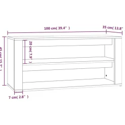 vidaXL Zapatero de madera contrachapada 100x35x45 cm Negro Best