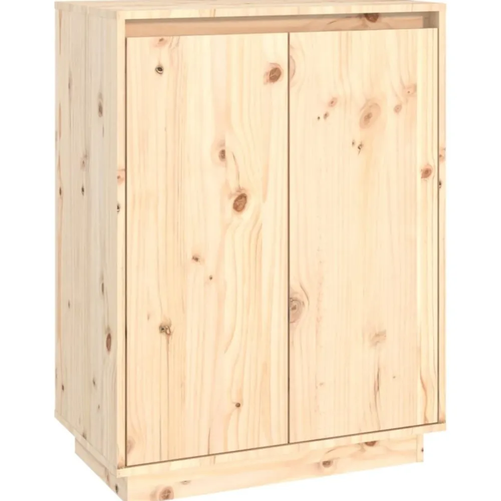 vidaXL Productos Del Hogar-Zapatero de madera maciza de pino 60x35x80 cm