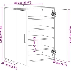 vidaXL Zapatero de madera de ingeniería 60x35x70 cm Blanco Discount