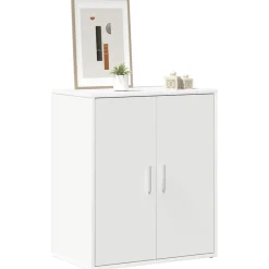 vidaXL Zapatero de madera de ingeniería 60x35x70 cm Blanco Discount