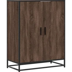 vidaXL Productos Del Hogar-Zapatero de madera y metal marrón roble 75x38x97,5 cm