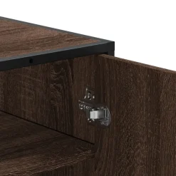 vidaXL Productos Del Hogar-Zapatero de madera y metal marrón roble 75x38x97,5 cm