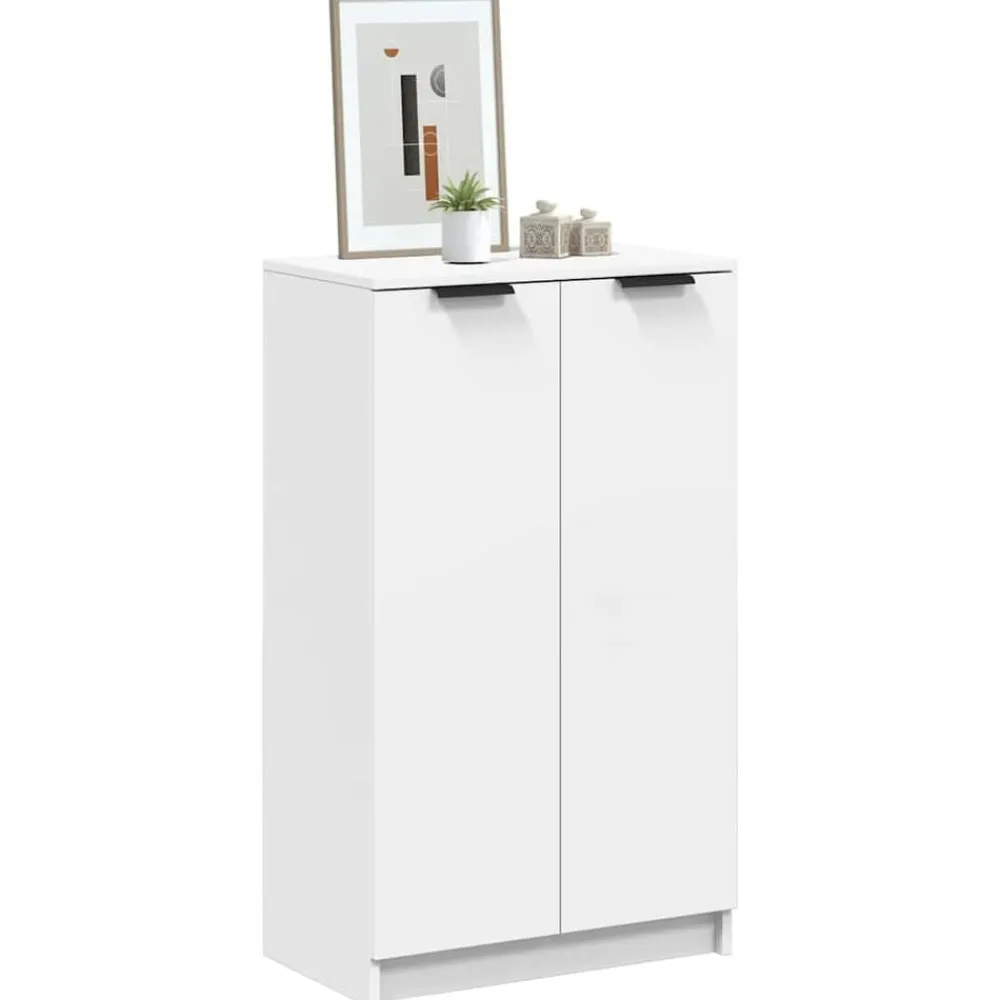 vidaXL Zapatero de madera contrachapada 59x35x100,5 cm Blanco Discount