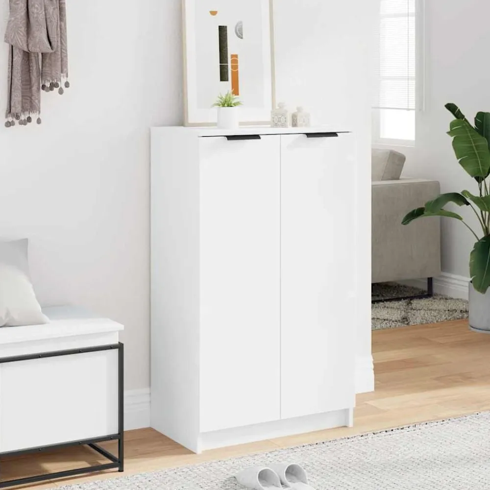 vidaXL Zapatero de madera contrachapada 59x35x100,5 cm Blanco Discount