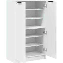 vidaXL Zapatero de madera contrachapada 59x35x100,5 cm Blanco Discount