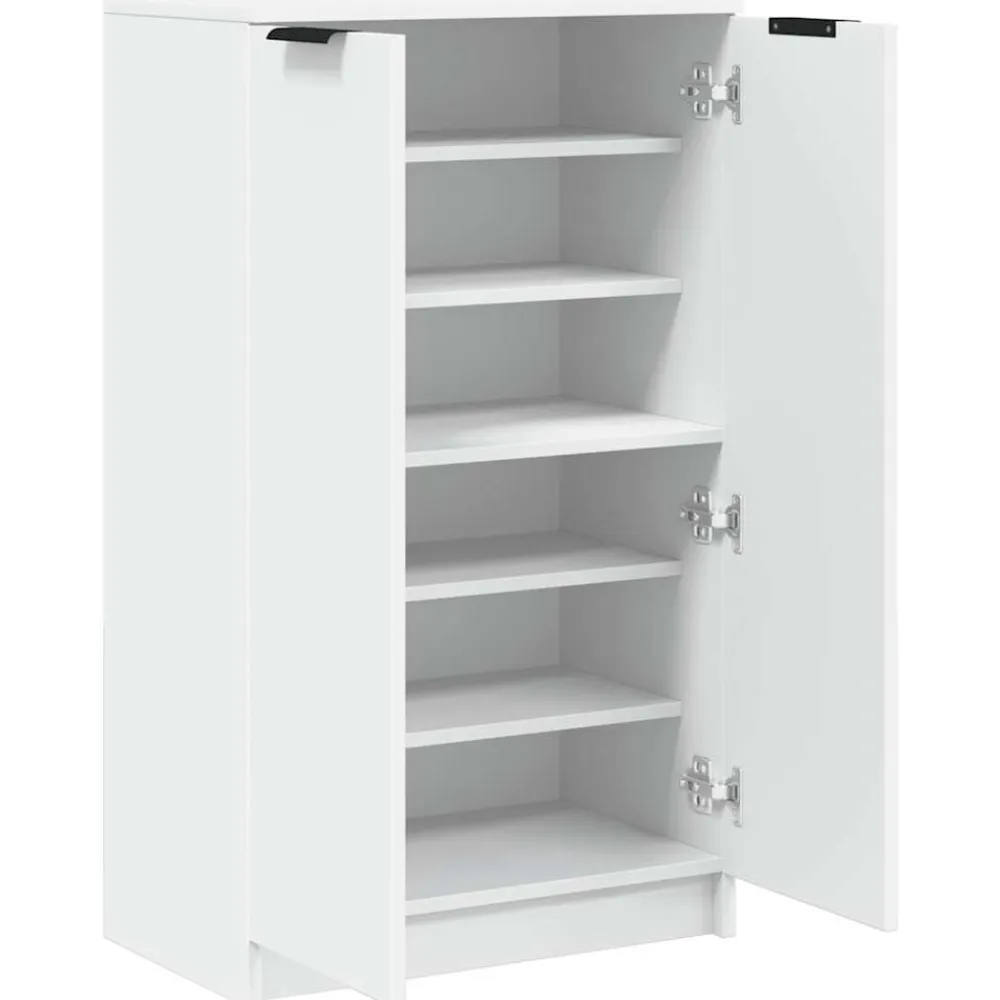 vidaXL Zapatero de madera contrachapada 59x35x100,5 cm Blanco Discount