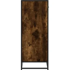 vidaXL Zapatero de madera y metal 75x38x97,5 cm Roble ahumado Outlet