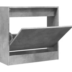 vidaXL Zapatero de madera de ingeniería gris hormigón 60x21x57 cm Gris hormig&oacute;n Outlet