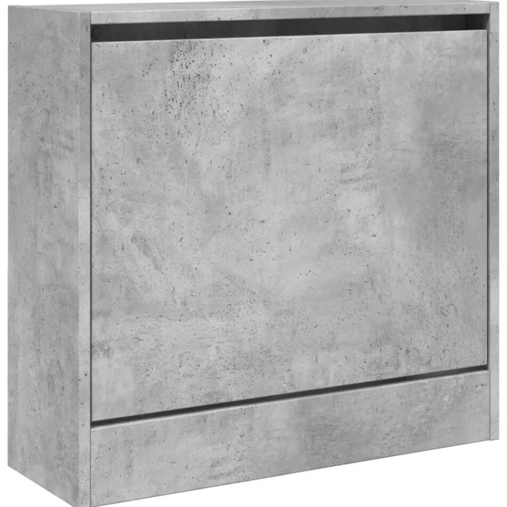 vidaXL Zapatero de madera de ingeniería gris hormigón 60x21x57 cm Gris hormigón Outlet