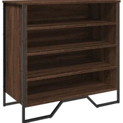 vidaXL Productos Del Hogar-Zapatero de madera de ingeniería marrón roble 80x38x78 cm