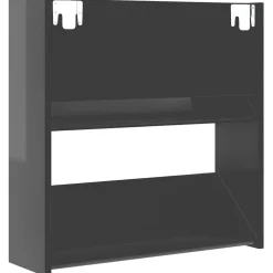 vidaXL Zapatero de pared madera contrachapada gris brillo 60x18x60 cm gris brillante