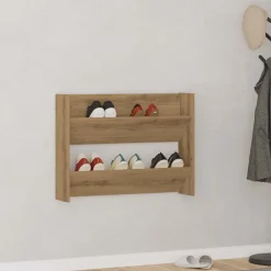 vidaXL Productos Del Hogar-Zapatero de pared madera ingeniería 80x18x60 cm