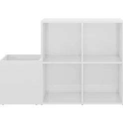 vidaXL Zapatero de recibidor contrachapado blanco brillo 105x35,5x70cm Blanco brillante Discount