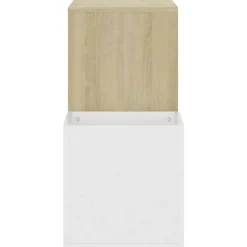 vidaXL Zapatero de recibidor contrachapado blanco roble 105x35,5x70 cm Blanco y roble sonoma Online