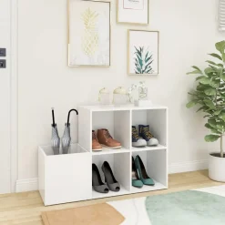 vidaXL Productos Del Hogar-Zapatero de recibidor madera contrachapada 105x35,5x70cm