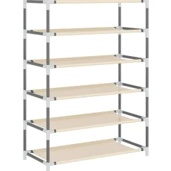 vidaXL Zapatero de tela 60x28x90 cm Crema Best