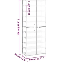 vidaXL Productos Del Hogar-Zapatero de tela 60x30x166 cm