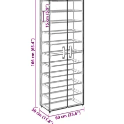 vidaXL Productos Del Hogar-Zapatero de tela 60x30x166 cm