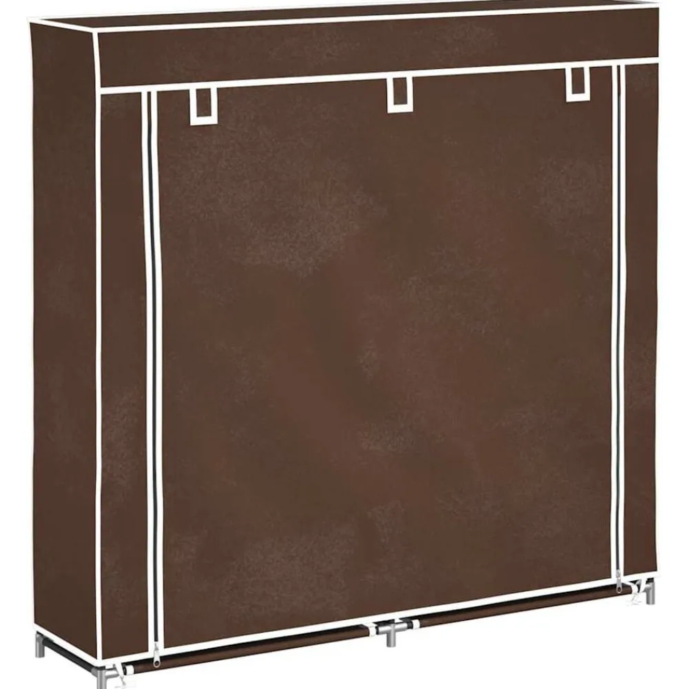 vidaXL Productos Del Hogar-Zapatero de tela con cubierta marrón 115x28x110 cm