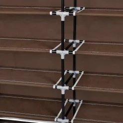 vidaXL Productos Del Hogar-Zapatero de tela con cubierta marrón 115x28x110 cm