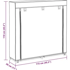 vidaXL Productos Del Hogar-Zapatero de tela con cubierta marrón 115x28x110 cm