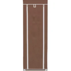 vidaXL Zapatero de tela con cubierta marrón 57x29x162 cm Marr&oacute;n Discount