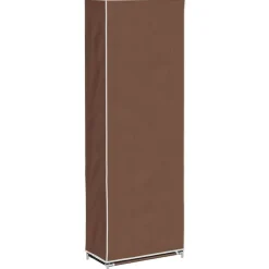 vidaXL Zapatero de tela con cubierta marrón 57x29x162 cm Marr&oacute;n Discount