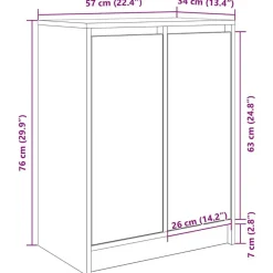 vidaXL Zapatero gris hormigón 57x34x76 cm madera industrial Gris hormig&oacute;n Best