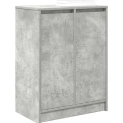 vidaXL Zapatero gris hormigón 57x34x76 cm madera industrial Gris hormig&oacute;n Best