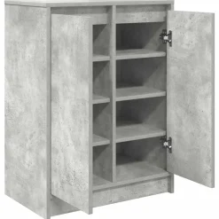 vidaXL Zapatero gris hormigón 57x34x76 cm madera industrial Gris hormig&oacute;n Best