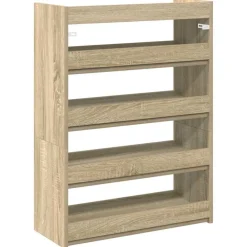 vidaXL Zapatero madera contrachapada 60x25x81 cm Roble Sonoma Clearance