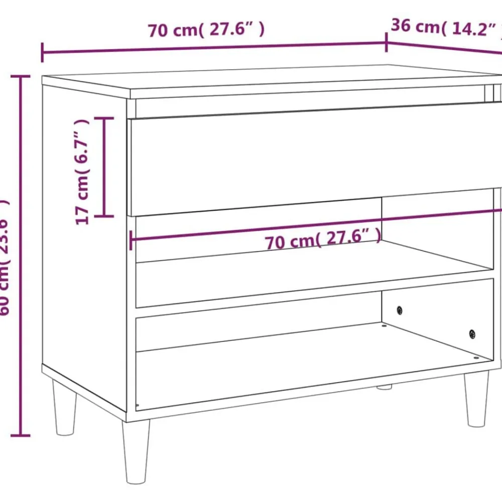 vidaXL Productos Del Hogar-Zapatero madera contrachapada 70x36x60 cm
