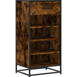 vidaXL Zapatero madera contrachapada 48x38x97,5 cm Roble ahumado Online