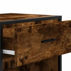vidaXL Zapatero madera contrachapada 48x38x97,5 cm Roble ahumado Online